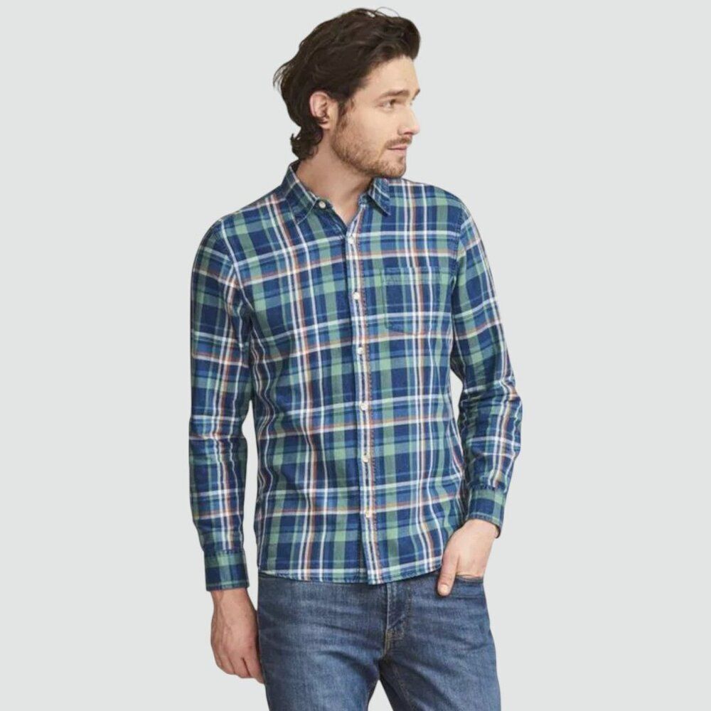 Fat Face UK Netfield Check Plaid Shirt L Button Up Regular Fit Cotton Gorpcore